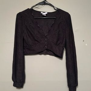 Cropped black blouse